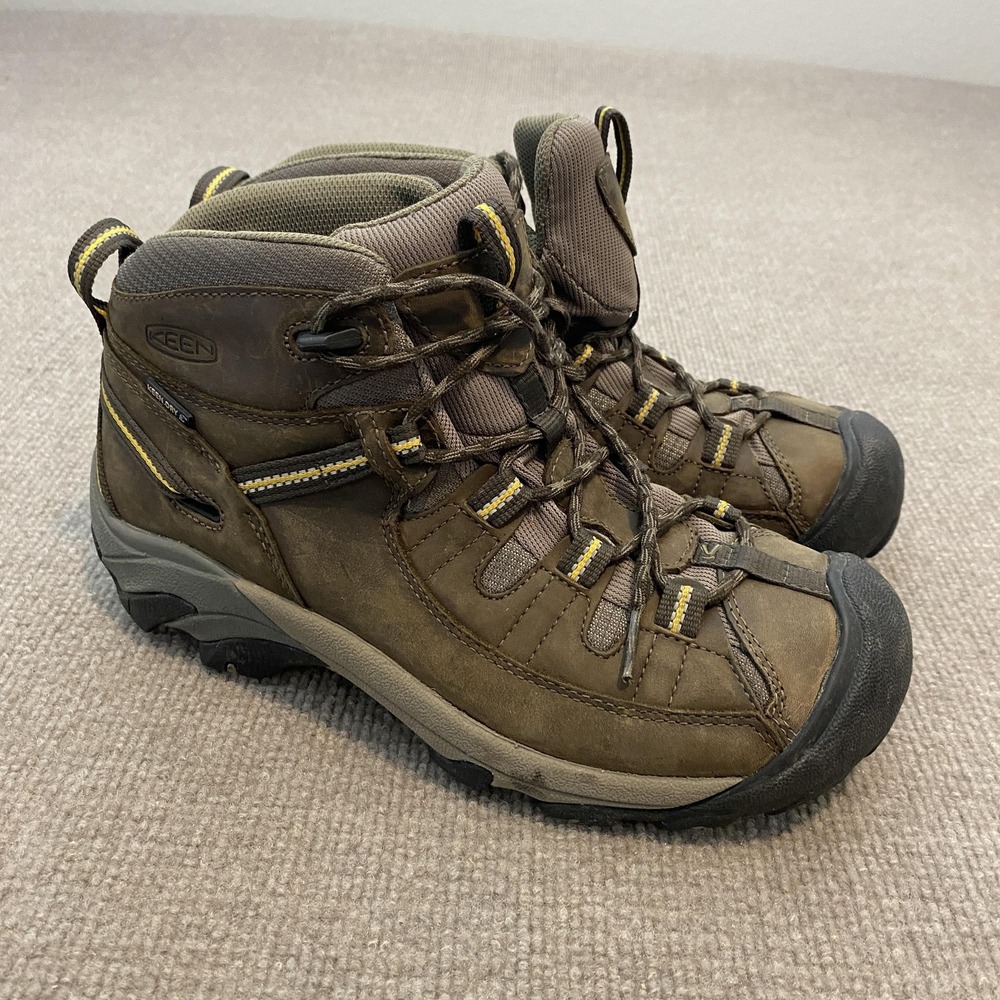 KEEN Boots Mens Size 8 Brown Leather Waterproof Hiking Ankle Outdoor KEEN.DRY